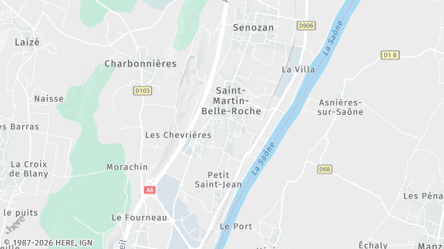 Carte de la zone d'intervention à Saint-Martin-Belle-Roche