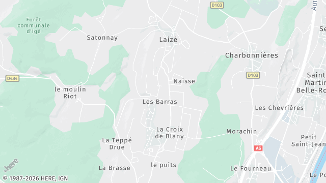 Carte de la zone d'intervention à Laizé