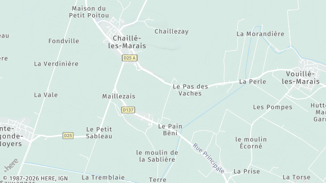 Carte de la zone d'intervention à Chaillé-les-Marais