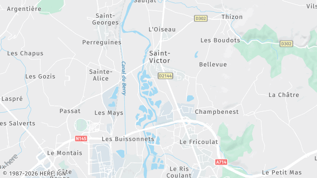 Carte de la zone d'intervention à Saint-Victor