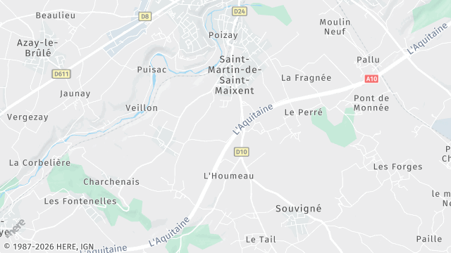 Carte de la zone d'intervention à Saint-Martin-de-Saint-Maixent