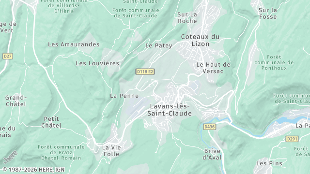 Carte de la zone d'intervention à Lavans-lès-Saint-Claude