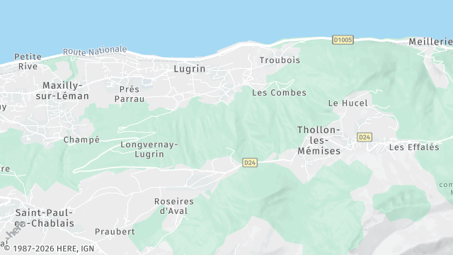 Carte de la zone d'intervention à Lugrin