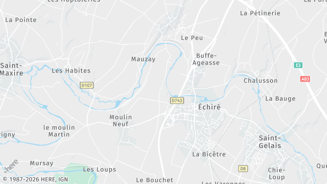 Carte de la zone d'intervention à Échiré