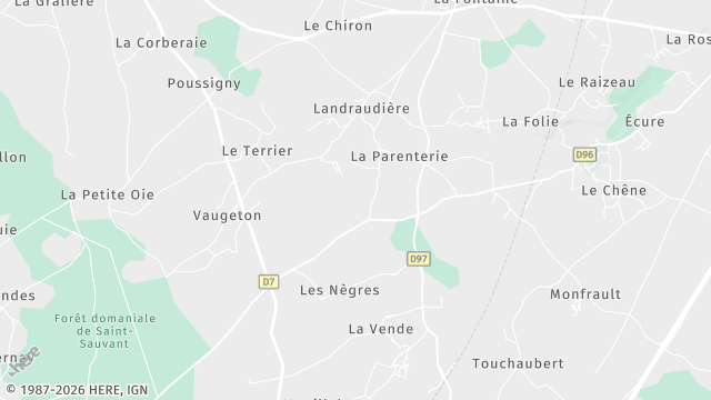 Carte de la zone d'intervention à Celle-Lévescault