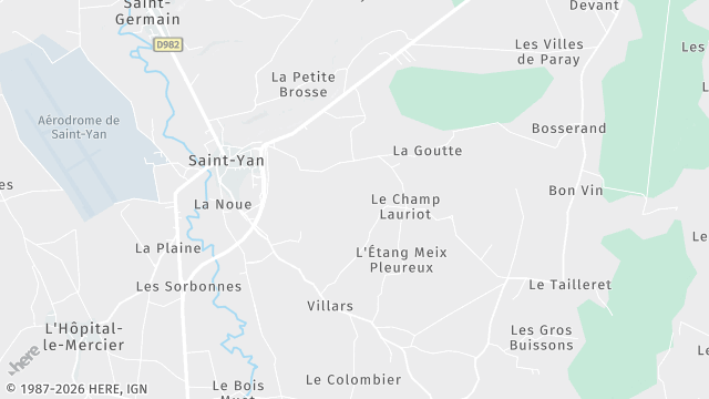 Carte de la zone d'intervention à Saint-Yan