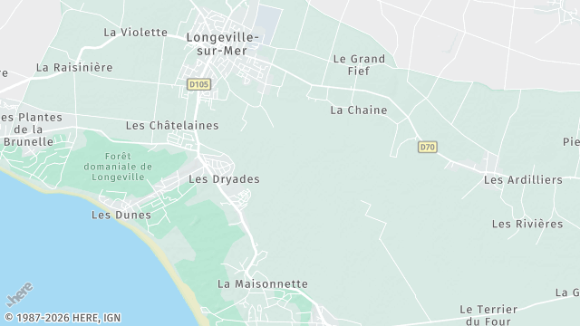 Carte de la zone d'intervention à Longeville-sur-Mer
