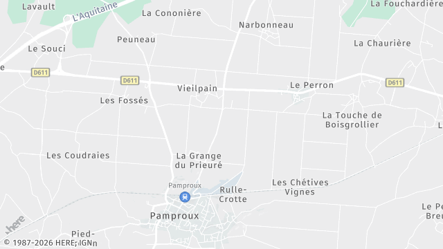 Carte de la zone d'intervention à Pamproux