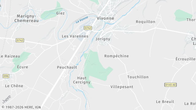 Carte de la zone d'intervention à Vivonne