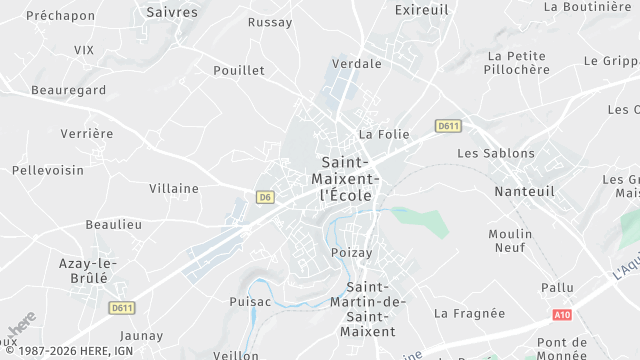 Carte de la zone d'intervention à Saint-Maixent-l'École