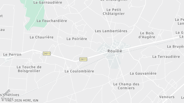 Carte de la zone d'intervention à Rouillé