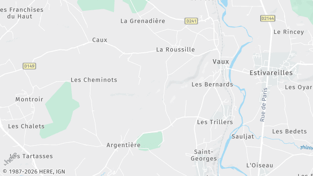 Carte de la zone d'intervention à Vaux