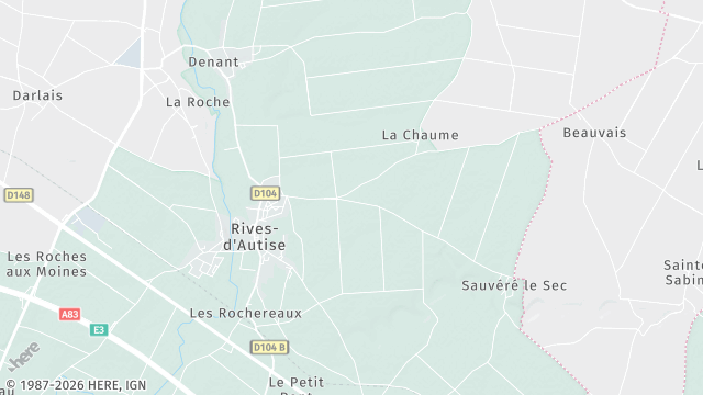 Carte de la zone d'intervention à Rives-d'Autise