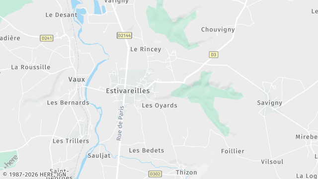 Carte de la zone d'intervention à Estivareilles