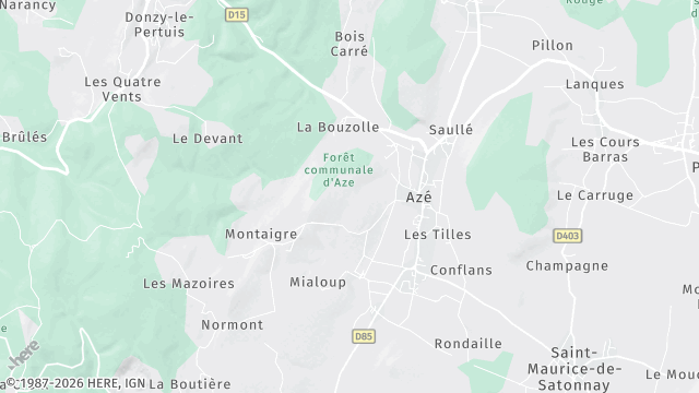 Carte de la zone d'intervention à Azé