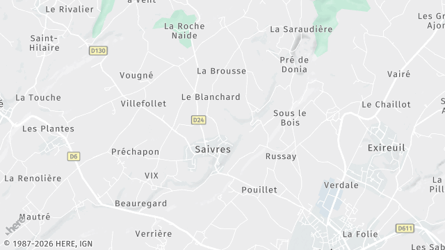 Carte de la zone d'intervention à Saivres