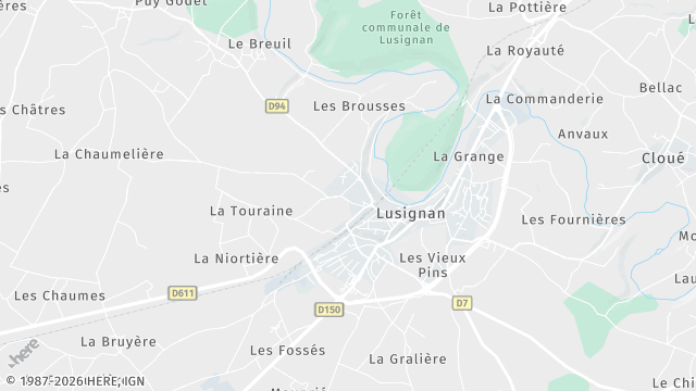 Carte de la zone d'intervention à Lusignan