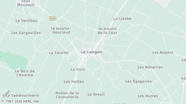 Carte de la zone d'intervention à Le Langon
