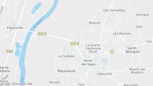 Carte de la zone d'intervention à Pont-de-Vaux
