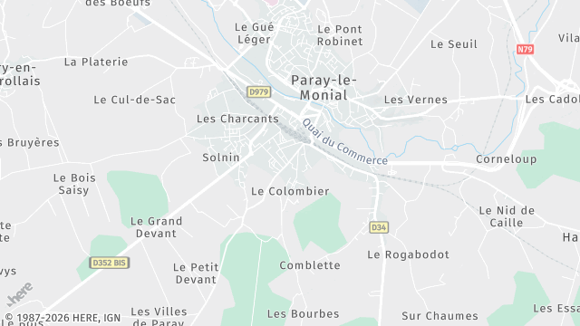 Carte de la zone d'intervention à Paray-le-Monial