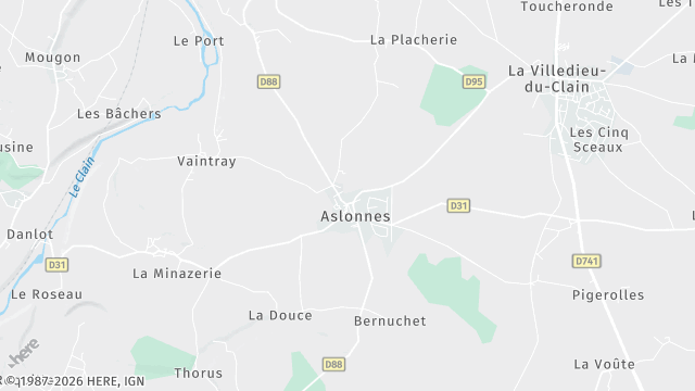 Carte de la zone d'intervention à Aslonnes