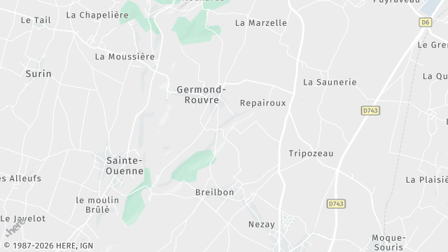 Carte de la zone d'intervention à Germond-Rouvre