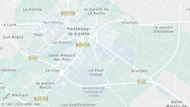 Carte de la zone d'intervention à Fontenay-le-Comte