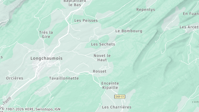Carte de la zone d'intervention à Longchaumois