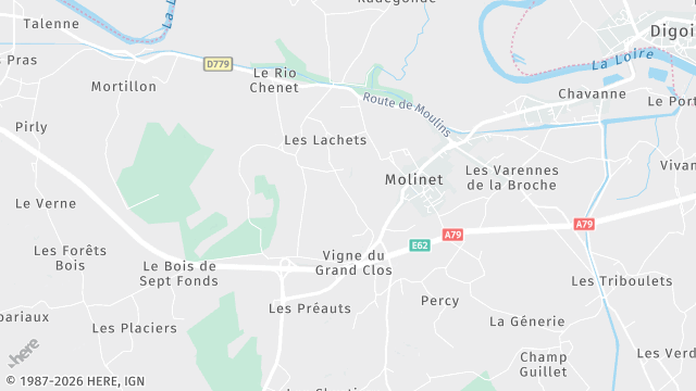 Carte de la zone d'intervention à Molinet