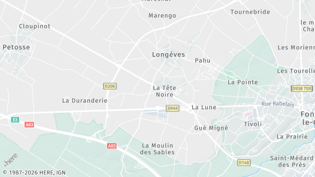 Carte de la zone d'intervention à Longèves