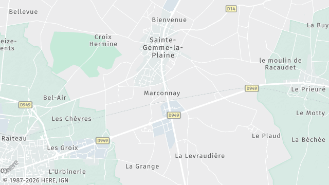 Carte de la zone d'intervention à Sainte-Gemme-la-Plaine