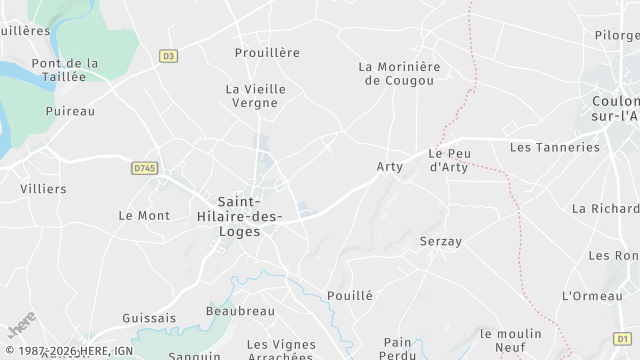 Carte de la zone d'intervention à Saint-Hilaire-des-Loges