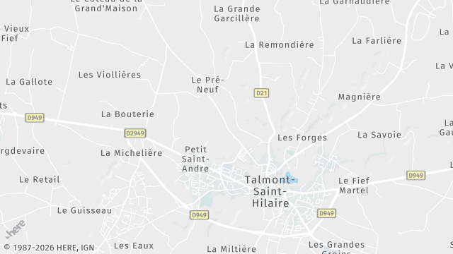 Carte de la zone d'intervention à Talmont-Saint-Hilaire