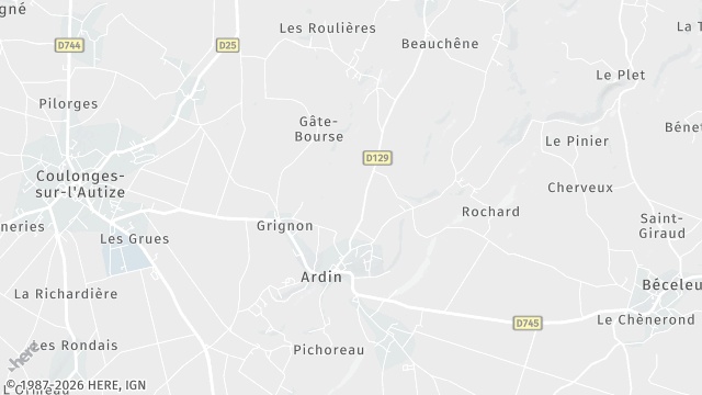 Carte de la zone d'intervention à Ardin
