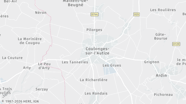 Carte de la zone d'intervention à Coulonges-sur-l'Autize