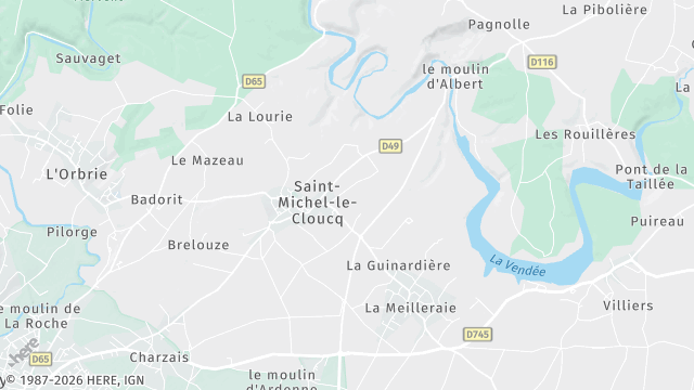 Carte de la zone d'intervention à Saint-Michel-le-Cloucq