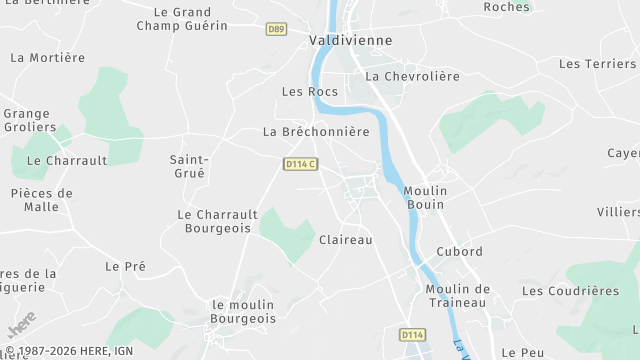 Carte de la zone d'intervention à Valdivienne