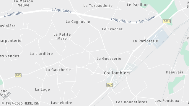 Carte de la zone d'intervention à Coulombiers