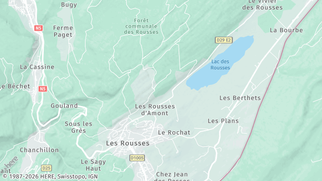 Carte de la zone d'intervention à Les Rousses