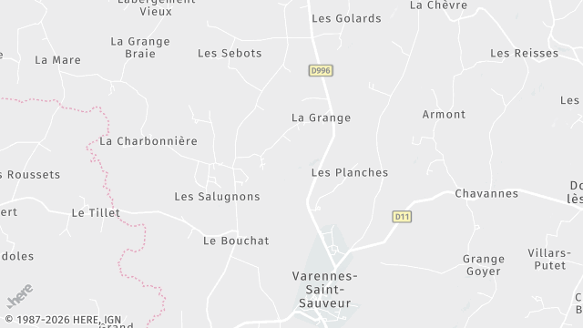 Carte de la zone d'intervention à Varennes-Saint-Sauveur