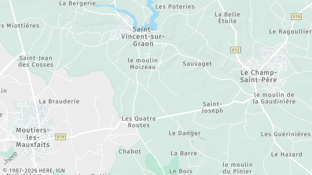 Carte de la zone d'intervention à Saint-Vincent-sur-Graon