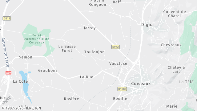 Carte de la zone d'intervention à Cuiseaux