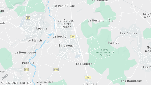 Carte de la zone d'intervention à Smarves