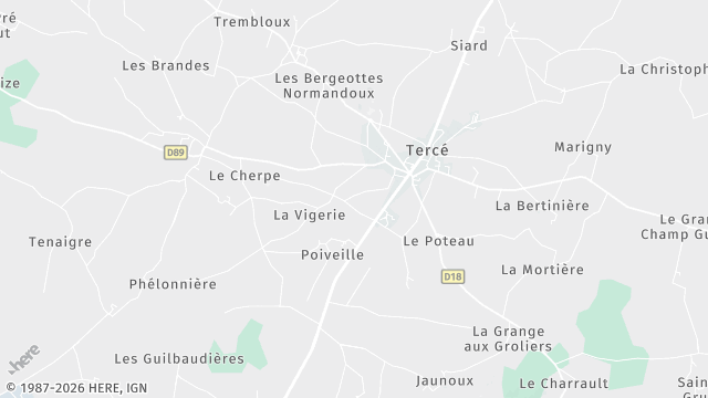 Carte de la zone d'intervention à Tercé