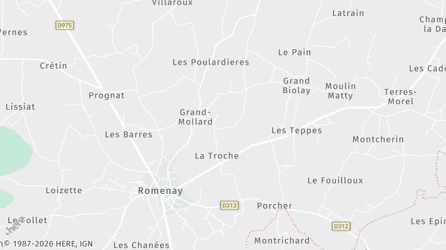 Carte de la zone d'intervention à Romenay
