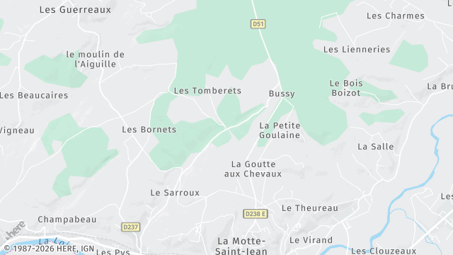 Carte de la zone d'intervention à La Motte-Saint-Jean