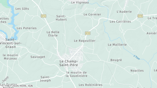 Carte de la zone d'intervention à Le Champ-Saint-Père