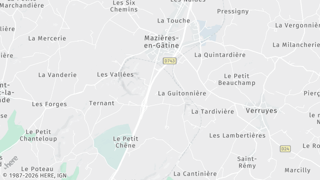 Carte de la zone d'intervention à Mazières-en-Gâtine