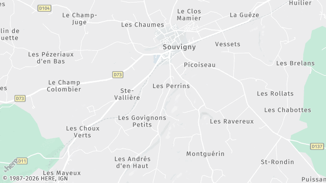 Carte de la zone d'intervention à Souvigny