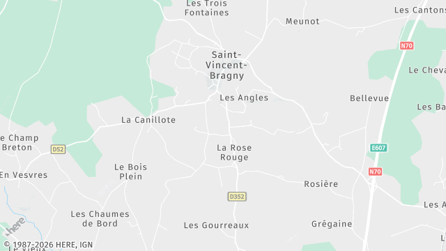 Carte de la zone d'intervention à Saint-Vincent-Bragny